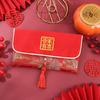 Nuevos Sobres Rojos de Boda de Brocado con Diseño Creativo, Sobres Rojos de Tela de Brocado con Exquisita Artesanía de Bordado, Venta al por Mayor