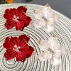 Flores de Navidad Magnolia Simulada Flores Falsas de Navidad 23 cm Tela de Gama Alta Decoraciones de Navidad Adornos Manualidades
