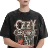 Camiseta Masculina Streetwear Rock Heavy Metal Ozzy Osbourne The Ultimate Sin Tour Desgastada