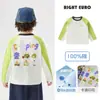 Camiseta de Manga Longa de Algodão Puro Estilo Europeu para Meninos, Estilo Outono e Primavera, Novo Modelo 2026, Roupa Infantil para Crianças Pequenas, Camiseta de Base