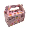 Caja de Regalo de Cumpleaños, Caja para Tarjetas, Caja de Empaque para Dulces y Pasteles de Fiesta Navideña, Caja de Color de Cartón Blanco, Caja de Papel Portátil