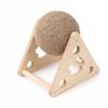 Placa de Arranhar Gato de Madeira, Brinquedo Bola de Arranhar para Gatos, Corda de Sisal Enrolada à Mão para Afiar as Garras, Estrutura de Escalada para Gatos, Poste de Arranhar para Gatos Durável, Suprimentos para Animais de Estimação
