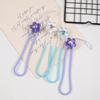 Cordón para teléfono móvil de flor de cristal con diamantes de imitación DIY cuerda antipérdida silicona para mujer colgante de llave para memoria USB color degradado cuerda de mano