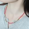 Collar de Turmalina Rosa con Cuentas, Moda de Verano, Estilo de Alta Gama, Nueva Cadena para Clavícula Estilo Chino, Collar Versátil con Temperamento Elegante