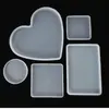 Proveedores de fabricantes pegamento de cristal tamaño de mesa pequeño ovalado amor rectangular redondo mesa taza de té base molde de silicona