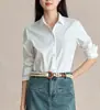 Linho 3.0 - Clássico Old MoneyCamisa de linho com um toque francês de alta qualidade, camisa feminina de manga longa, camisa estilo descontraído 26