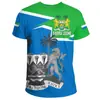 África Serra Leoa Bandeira Emblema Nacional Impressão 3D Transfronteiriça Nova Camiseta Casual Masculina de Manga Curta Venda Direta da Fábrica
