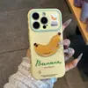 Adecuado para funda de teléfono Apple 17PROMAX, diseño de bloques de color, plátano y coco 3D, caricatura, funda suave a prueba de golpes para iPhone18 16