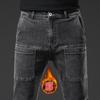 Jeans stretch transfronteiriço masculino moda outono e inverno marca solto versátil casual calça reta com forro de fleece jeans grosso
