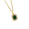 [Aço Titânio] Colar Elegante Esmeralda Popular da Amazon para Mulheres, Luxo Acessível, Alta Moda, Joia Simples de Corrente para Clavícula