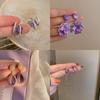 Pendientes Morados de Verano Elegantes y Exquisitos Flor de Cristal Pendientes Super Hada Amor Combinan con Todo Atmosféricos Personalizados Pendientes de Moda