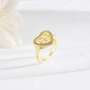 Design de Nicho Anel Aberto com Zircônia Incrustada Amor Anel de Dedo Ajustável Retro de Luxo Banhado a Cobre 18k Árvore da Vida para Homens e Mulheres