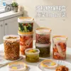 Caja de almacenamiento de plástico de grado alimenticio BNBS para kimchi con asa, caja de conservación para pepinillos y conservas de uso doméstico