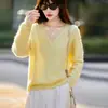 Suéter de Punto de una Sola Línea Listo para Usar Cepillado Nuevo Estilo Otoño/Invierno 2026 Suéter Holgado de Cuello Redondo para Mujer Camisa Base de Temperamento
