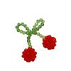 Moño pequeño fresco de cristal doble cereza DIY tejido a mano con cuentas pasador accesorios para el cabello material para aretes al por mayor