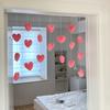 Cortina Colgante de Corazón Rosa, Puerta de Dormitorio de Aspecto Elegante, Ventana de Piso a Techo, Cortina de Cuentas Decorativa para Separación de Paredes, Decoración de Cortina de Puerta sin Perforaciones