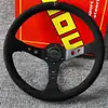 Nuevo volante MOMO modificado de liberación rápida para golpes 14 pulgadas cóncavo piel piel mate universal volante competitivo