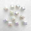 Cuentas prismáticas cuadradas pequeñas de 8 mm de color sólido transparente alto, chapadas en color UV, material para abalorios para hacer cadenas para teléfonos móviles, collares de cuentas, accesorios de joyería