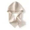 Chapéu de cashmere feminino 26 novo estilo outono e inverno quente proteção contra o frio cor sólida tricô proteção para as orelhas cobertura para a cabeça lenço perfurado chapéu