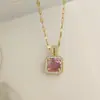 Accesorios para Mujer Cobre Microincrustado Circonita Simple Acero Inoxidable Collar Lujo Ligero Moderno Nicho Joyería para Clavícula Geométrica Moda Ol