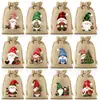 Gran Venta en Stock Bolsa de Regalo con Cordón de Enano Navideño Cascanueces Caricatura Bolsillo de Lino con Cordón Bolsa de Regalo Navideña