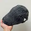 Boné de Brim Masculino Primavera Tendência Coreana Boina Lavada Proteção Solar à Prova de Vento para Meia-Idade e Idosos Boné de Pato