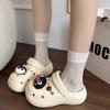 Zuecos Lindos de Dibujos Animados Pingüino Hermana Llorando Hebilla de Zapato de Flor Parte Superior Tridimensional Accesorios de Decoración Extraíbles