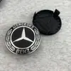 Adecuado para Tapas de Cubo de Rueda Mercedes 75mm, Tapas de Cubo de Rueda Modificadas para Todos los Modelos Mercedes, Tapas Centrales de Espiga Negro y Plata