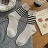 Meias Femininas Curtas para Primavera e Verão, Meias Finas de Algodão Totalmente Brancas com Laço, Renda Listrada, Estilo Japonês Fofo, Meias de Cano Médio para Estudantes JK