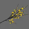 Simulación de flor de ciruelo chino wintersweet rama larga única bonsái de ciruelo con decoración de arreglo floral escenario de boda hogar