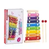 Piano de oito tons para crianças, tocado à mão, com bolinhas pequenas, para creche, bebê, educacional, iluminação precoce, brinquedos de madeira, atacado