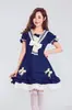 Uniforme Estilo Japonés Traje de Marinero Azul y Blanco Tentación Uniforme de Estudiante para Role-Playing Mono Azul Marino con Falda Corta Uniforme JK