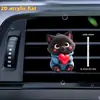 Lindo Clip de Perfume para Ventilación de Coche de Gato Gatito Acrílico Decoración de Coche Accesorio de Interior Adorno de Fragancia
