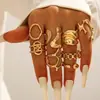 Joyería Yongge Anillos Abiertos Irregulares de Moda y Únicos Conjunto de Anillos de Superficie Lisa Exagerada con Línea de Lava Irregular