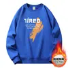 Suéter de algodón para hombre Otoño e Invierno suelto con forro polar engrosado pullover Joven Estudiante cuello redondo todo partido camisa básica moda
