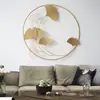 Nueva Decoración de Pared de Metal de Hierro Estilo Chino Lujo Accesible Sala de Estar Fondo de TV Sofá Decoración de Pared Colgante Hoja de Ginkgo Colgante de Pared