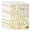 Pegatinas de Letras de 1.5 pulgadas Arena Dorada Brillantes Fiesta de Bodas Festiva Flores Regalos DIY Pegatinas de Letras en Inglés