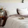 Juego de cuatro piezas de algodón puro a rayas estilo japonés, juego de sábanas y fundas de edredón 100% algodón modelo nuevo 2026, juego de tres piezas para ropa de cama de dormitorio estudiantil
