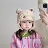 Sombrero de Invierno para Bebé Niña Sombrero Lei Feng de Terciopelo Dulce Sombrero de Princesa para Niña Grueso de Terciopelo A prueba de Viento Cálido Protección para los Oídos