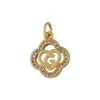 Distrito Lu Europeo y Americano Transfronterizo Retro Circonita Hexágono 26 Letras Inglesas Colgante Luz Lujo Versátil Accesorios de Collar