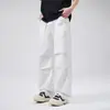 Pantalones de Trabajo para Hombre 2026 Verano Delgados Modernos Diseño Americano Plisado Cordón Holgados Casuales Algodón