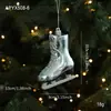 Enfeites Pendentes Azuis de Plástico Transfronteiriços com Glitter, Decorações de Janela para Árvore de Natal, Estrelas de Cinco Pontas, Flocos de Neve, Decorações de Desenho Animado para Montagem de Cena