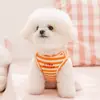 Novo Colete Respirável Fino com Listras de Frutas para Cães, Roupa para Pets de Primavera e Verão para Bichon Frisé e Gatos de Porte Pequeno a Médio