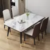Mesa de comedor para apartamentos pequeños, mesa moderna minimalista, juego de mesa y sillas de comedor nórdicas de lujo ligero para 4-6 personas, mesa de comedor rectangular