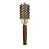 Peine de Tubo de Aluminio Dorado con Cerdas de Jabalí, Cepillo Cilíndrico Rizador, Peine de Tubo de Aluminio con Cerdas, Cepillo Rodillo Cerámico de Tubo de Aluminio Conductor de Calor