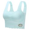 Ropa interior de verano para niñas, sujetador deportivo de seda helada, sin tirantes, con almohadilla fina de látex, para estudiantes