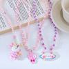 Collar de 3 piezas para niñas lindas, pulsera, moda princesa de Corea del Sur, accesorios para niños, juguetes de dibujos animados, joyería para bebé de 3 años