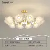 Lustre para Sala de Estar Cor Creme Estilo Novo 2026, Lâmpada de Cristal Simples Moderna Luxo Leve, Lustre Flor para Quarto de Jantar Nórdico