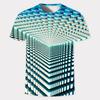 Nova vertigem padrão de impressão de comércio exterior novo europeu e americano quente 3DT camisa em torno do pescoço dos homens verão