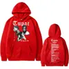 Tamaño Europeo TransfronterizoSudadera con Capucha de Hip Hop del Rapero Tupac 2Pac Moda Masculina H